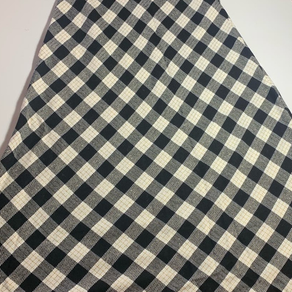 Vintage 70s Black White Check Plaid Maxi Skirt Handmade Tartan Medium Large - Picture 6 of 10